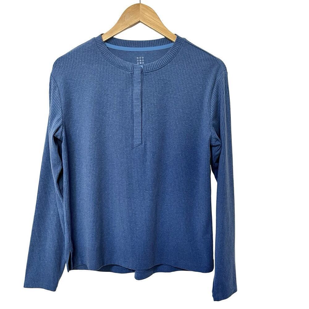 Title Nine Ossa Ribbed Long Sleeve Henley Top Size M Outdoors Gorpcore Women’s